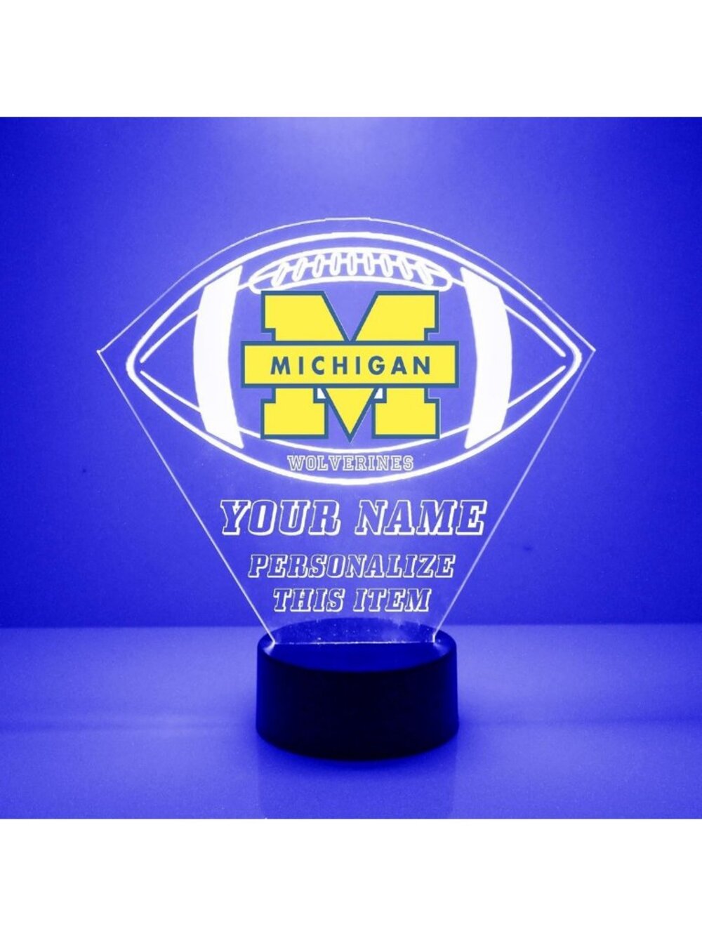 Custom LED Acrylic Name Sign for College Football Fans - Remote Controlled Decor